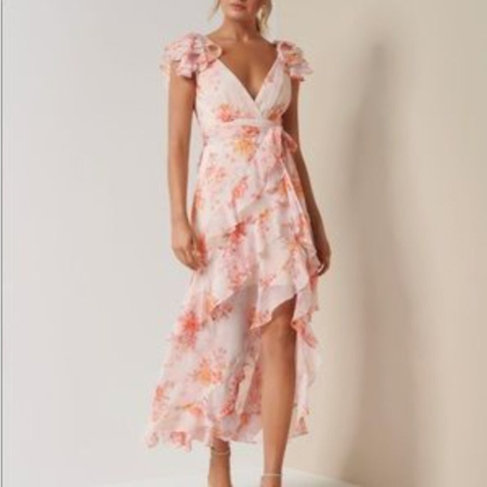 Ever New Blush Floral High Low Dress